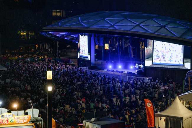 Running the game at Tumbalong park